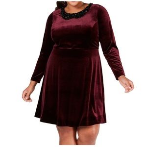 BETSEY JOHNSON “Wine” Velvet Dress Size 14W